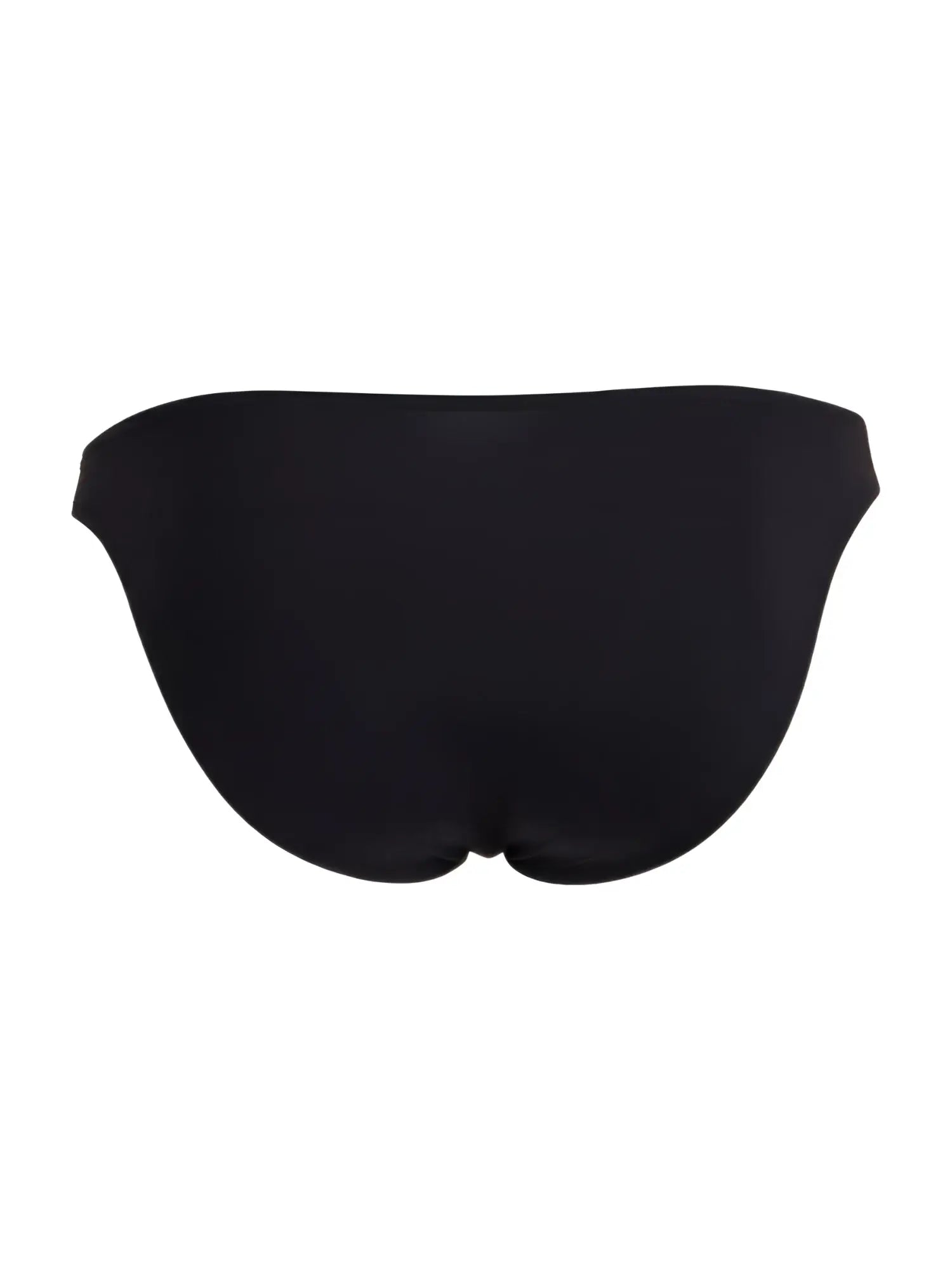 Black sleek bikini bottom candyMan 99932 briefs with smooth form-fitting design shown from the back side