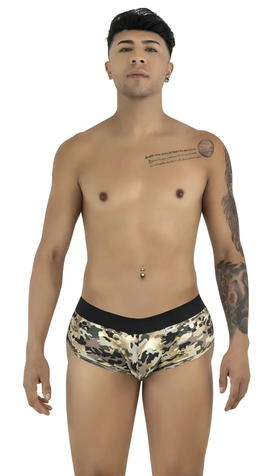 Camoman 99937 trunks camouflage briefs with solid black waistband designed for comfortable everyday wear