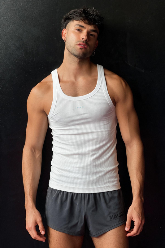 JJ Malibu Men's Slim Rib Knit Tank Top - Icy