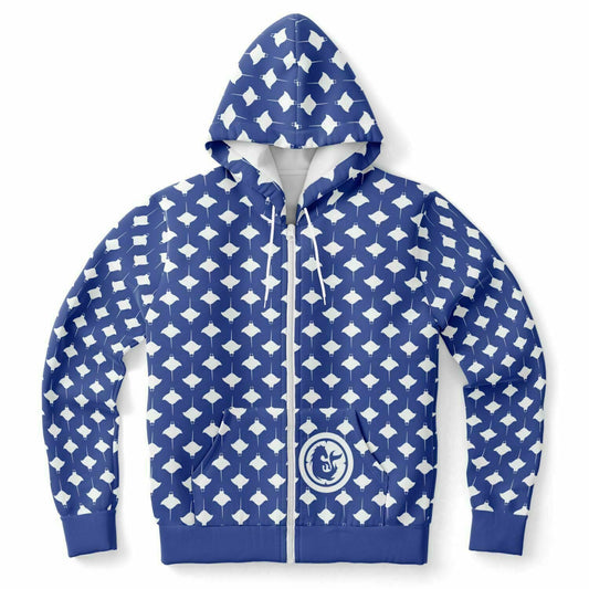Maris Equi Men's manta Ray Zip-Up Cotton Blend Hoodie
