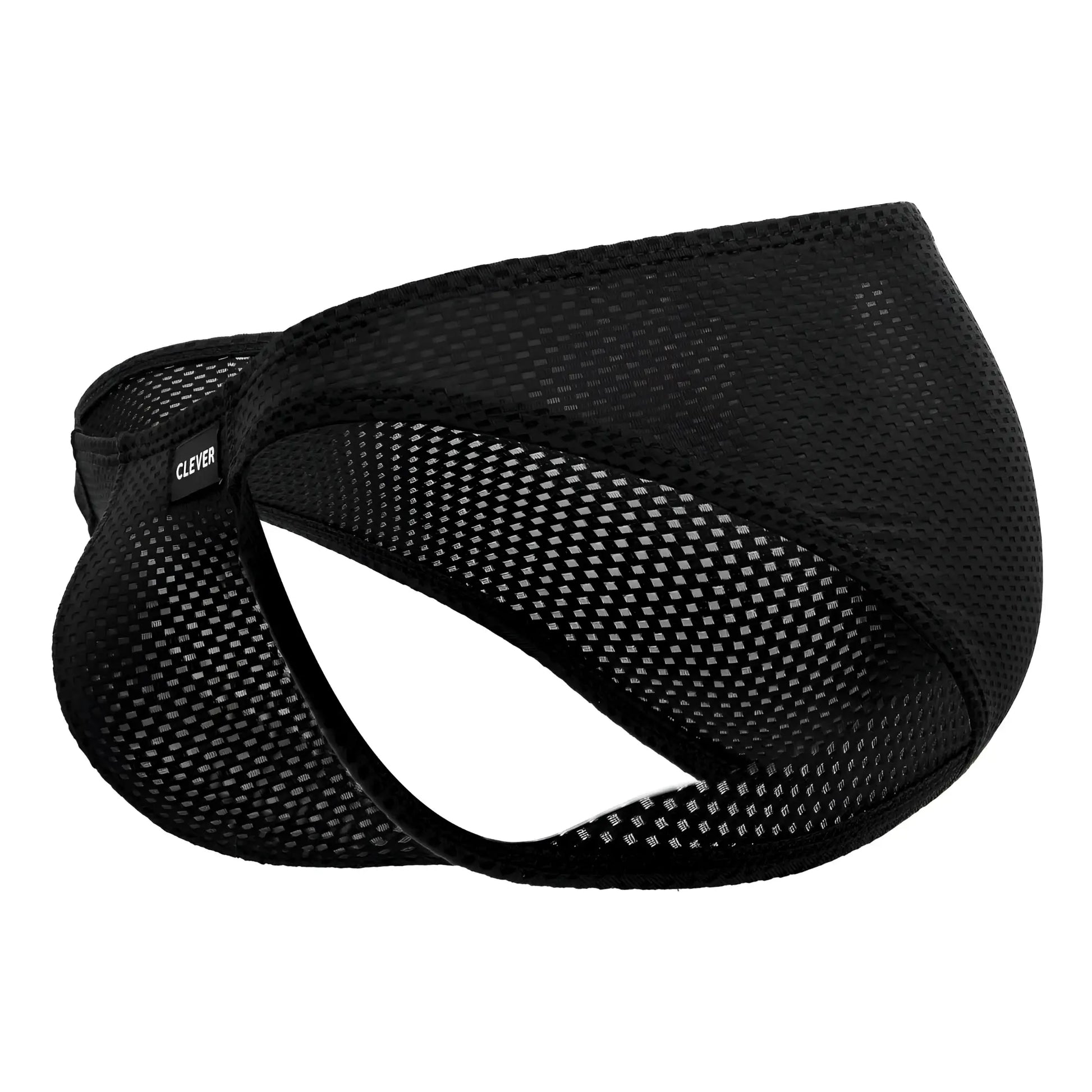 Clever 0535-1 kroma bikini black athletic supporter in black mesh with sleek form-fitting design and reinforced seams