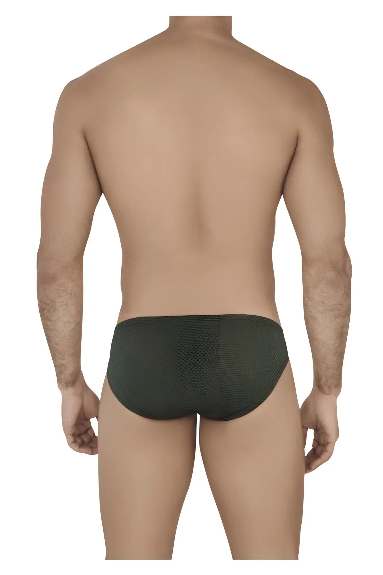 Clever 0535-1 kroma bikini color green dark green mesh briefs front view with breathable mesh fabric design