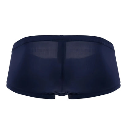 Navy blue clever 0872 latin trunks sheer mesh briefs with smooth stretchy fabric and a central seam