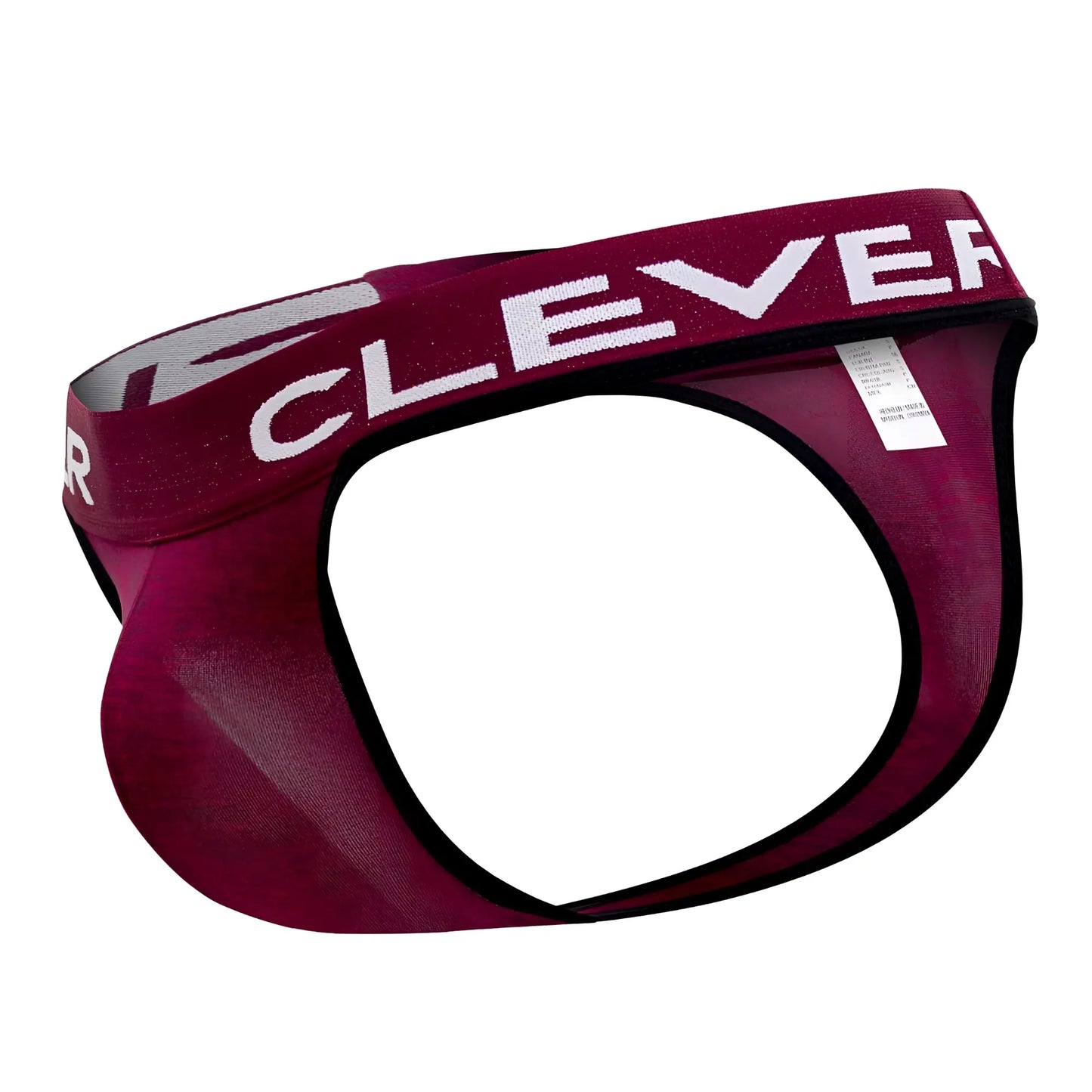 Maroon clever 0940 jasped men’s briefs with white lettering and black trim in grape color for comfortable wear