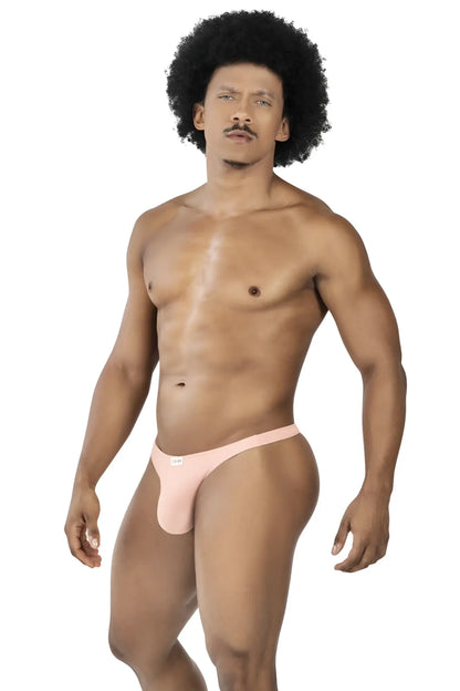 A light pink form-fitting clever 100007 australian latin thong made of smooth fabric designed for comfort