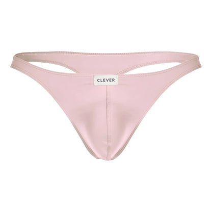 A sleek light pink satin clever 100007 thong with minimalist design and small brand label in australian latin 3pk set