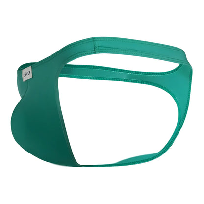 Teal-colored sleek men’s briefs from clever 100007 3pk australian latin thongs with smooth fabric and visible stitching