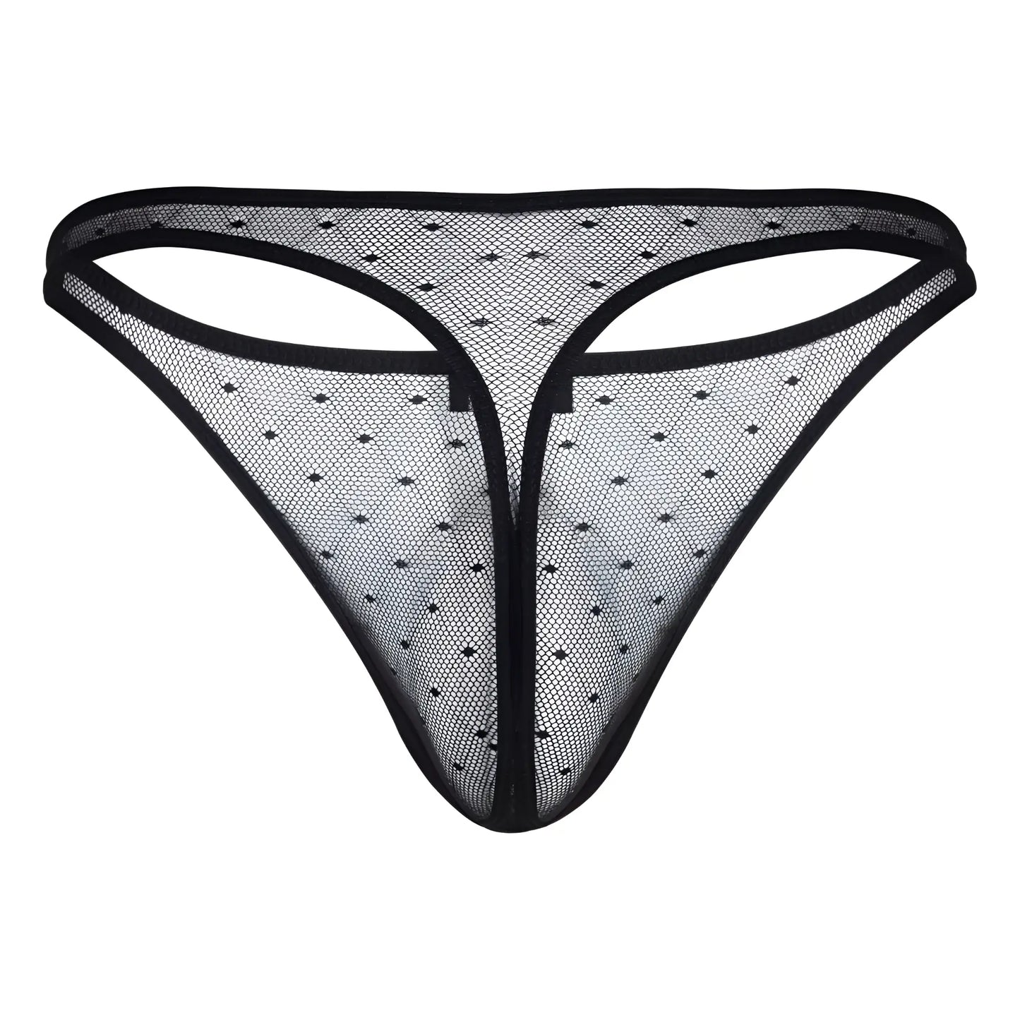 Black mesh thong with delicate diamond pattern and reinforced edges from clever 100008 3pk australian latin thongs