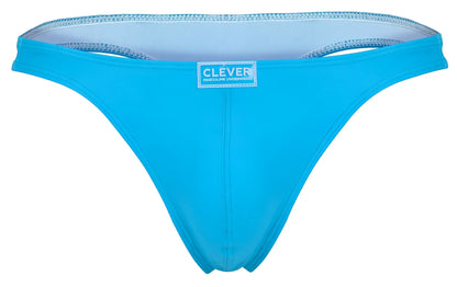 Bright blue seamless thong by clever masculine underwear from the clever 10009 7PK pride thongs multi-colored set