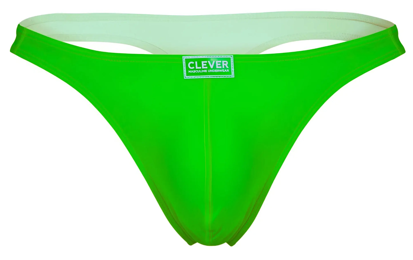 Bright green clever 10009 form-fitting thong underwear with white lining and brand label from pride 7PK color multi-colored set