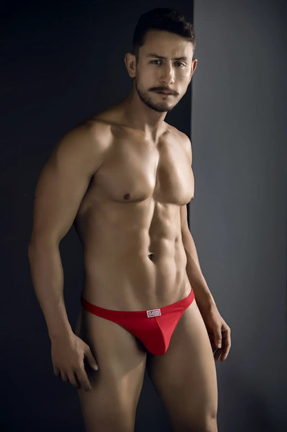Red athletic briefs with a small white logo from clever 10009 7PK pride thongs color multi colored pack
