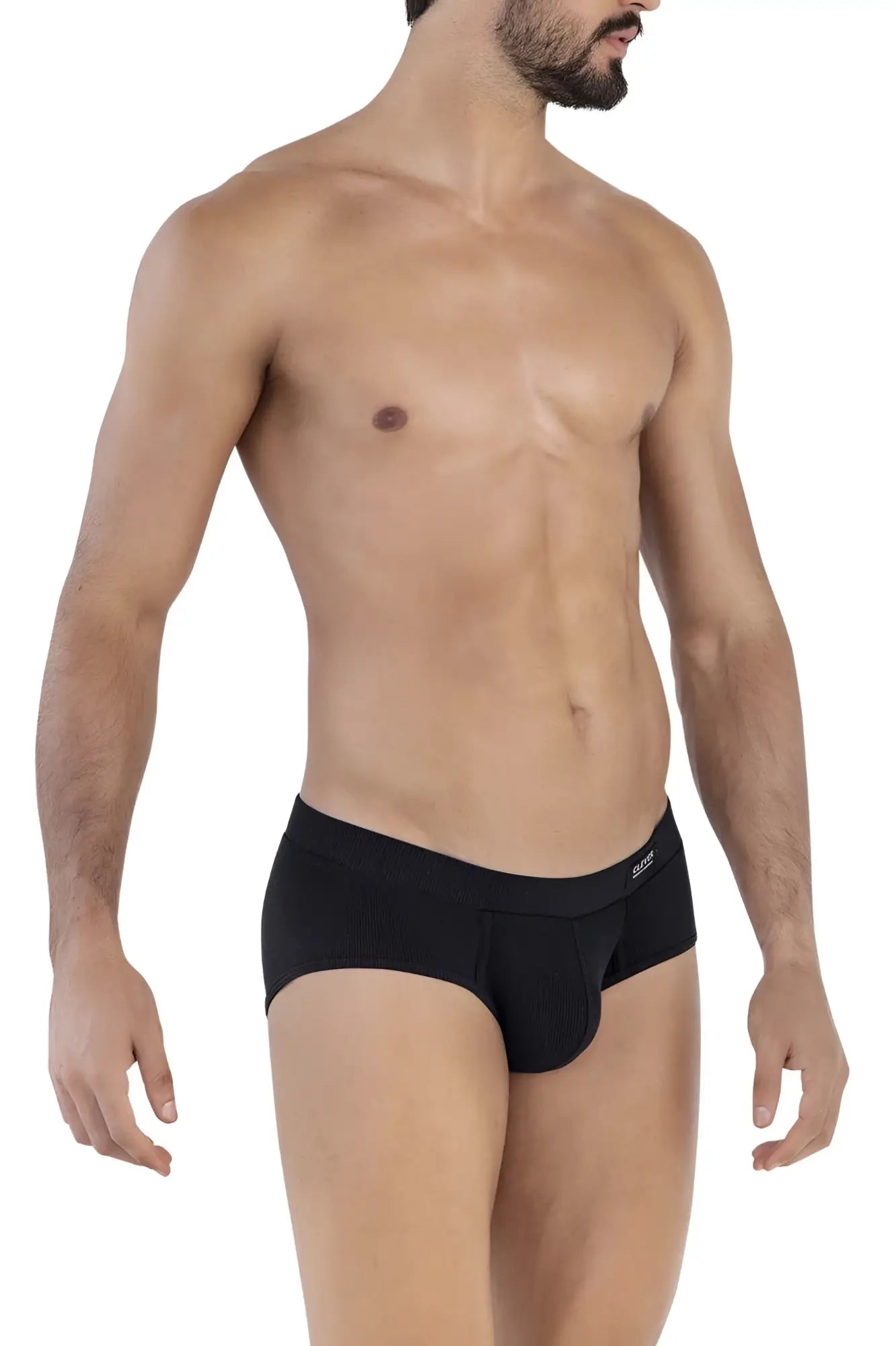 Black clever 1605 spirit briefs with smooth form-fitting design and subtle logo on the waistband in black color