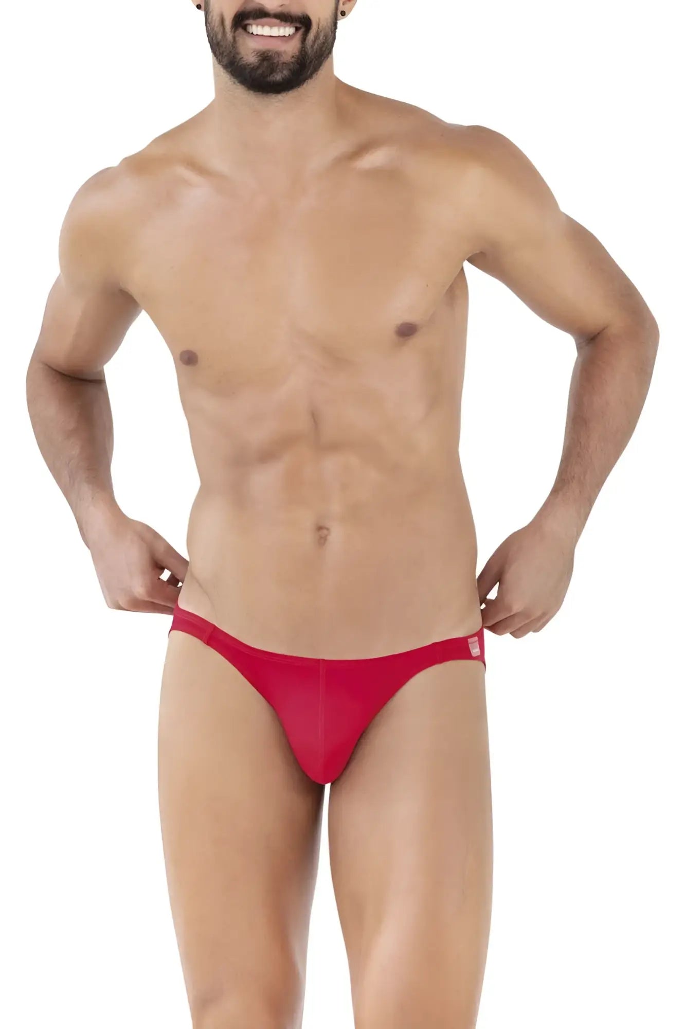 Red clever 1608 beatnik bikini men’s briefs with a smooth, form-fitting design in vibrant red color