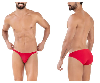 Red men’s clever 1608 beatnik bikini briefs with snug fit smooth fabric in vibrant red color