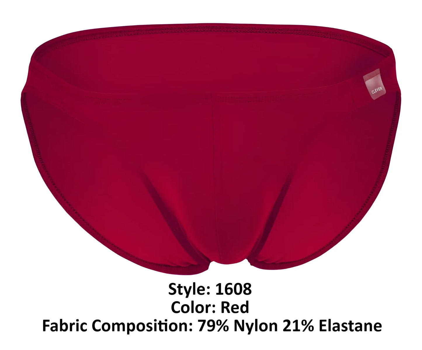 Red clever 1608 beatnik bikini swim trunks made of 79% nylon 21% elastane with a sleek form-fitting design and center seam