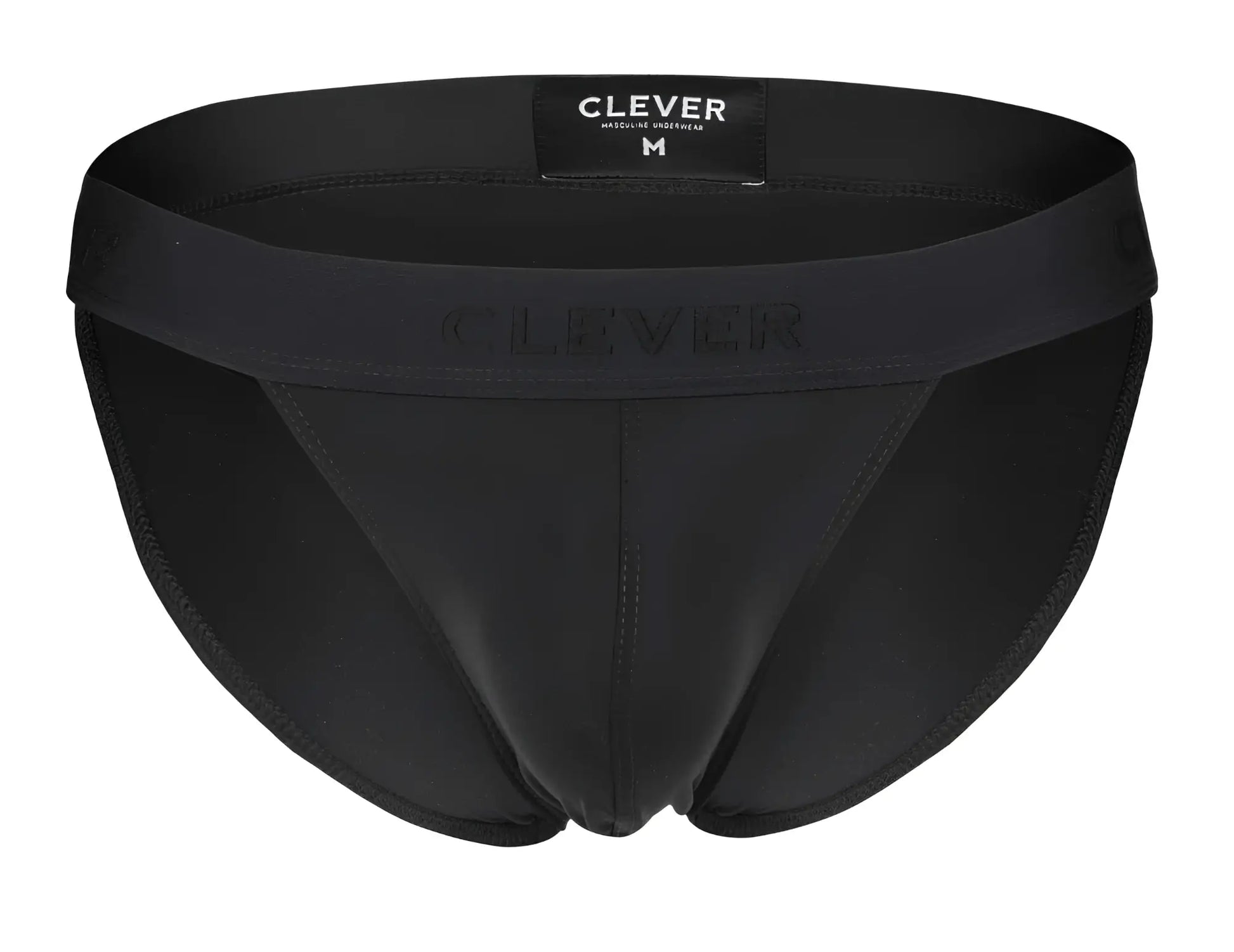 Clever 1627 deseo bikini black briefs with sleek form fitting design and subtle branded waistband for men