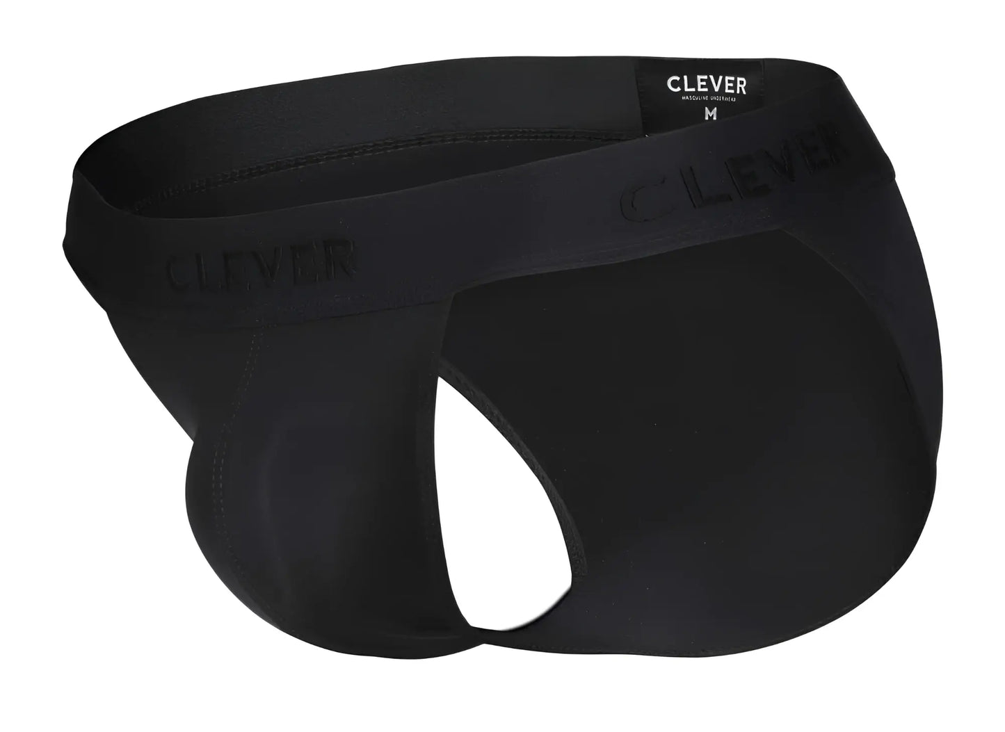 Black clever 1627 deseo bikini briefs with smooth stretchy fabric and subtle brand logo on the waistband