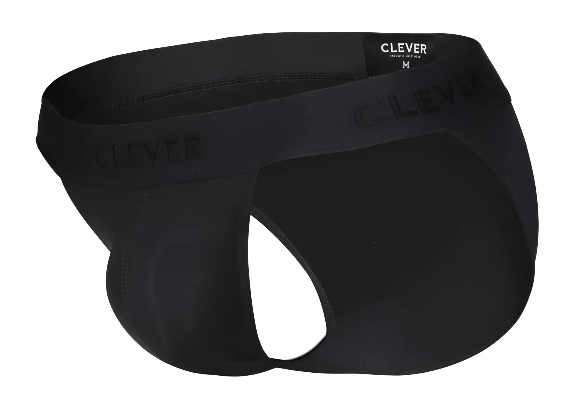 Black clever 1627 deseo bikini briefs with smooth stretchy fabric and subtle brand logo on the waistband