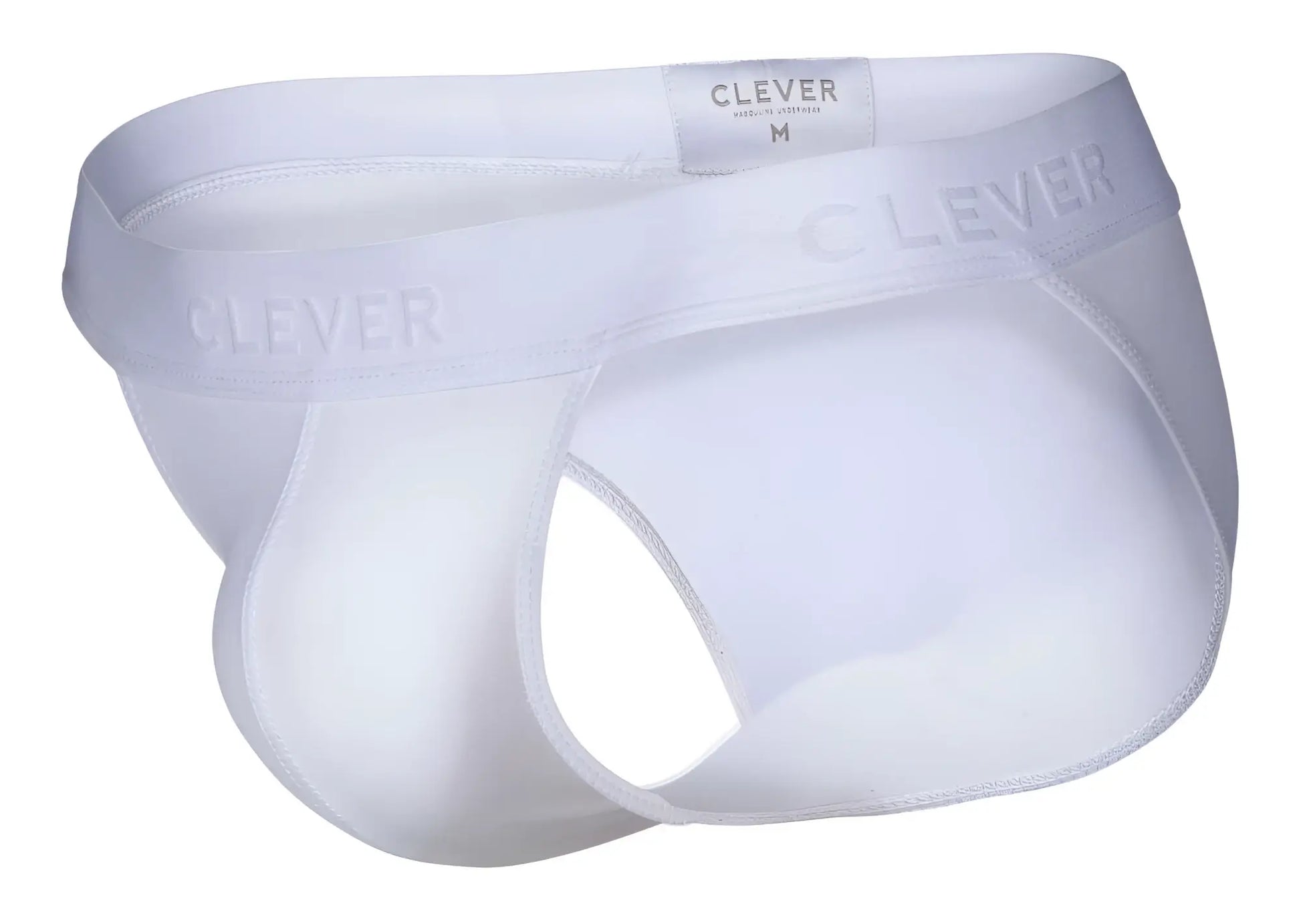 White clever 1627 deseo bikini briefs with smooth seamless design and elastic waistband for men