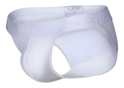 White clever 1627 deseo bikini briefs with smooth seamless design and elastic waistband for men