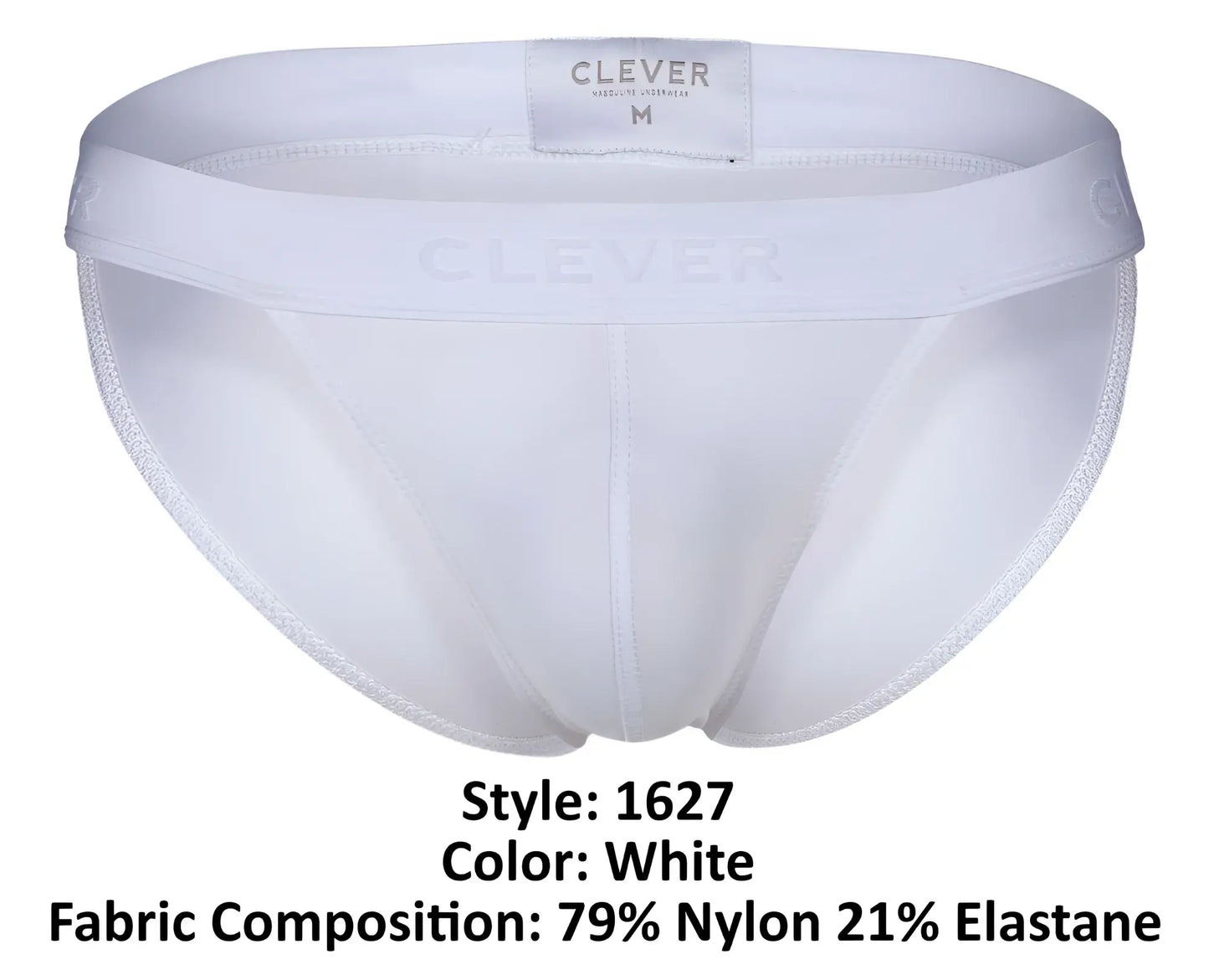 White men’s briefs clever 1627 deseo bikini in white made from nylon and elastane blend for comfortable wear