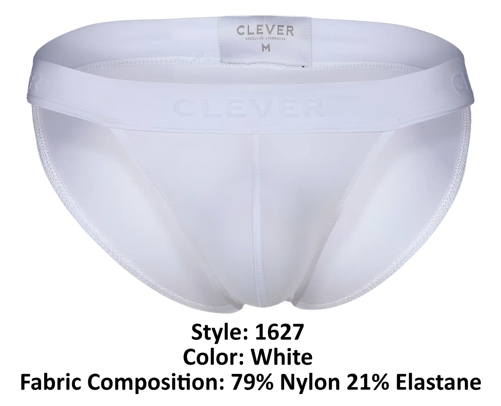 White men’s briefs clever 1627 deseo bikini in white made from nylon and elastane blend for comfortable wear