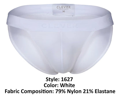 White men’s briefs clever 1627 deseo bikini in white made from nylon and elastane blend for comfortable wear