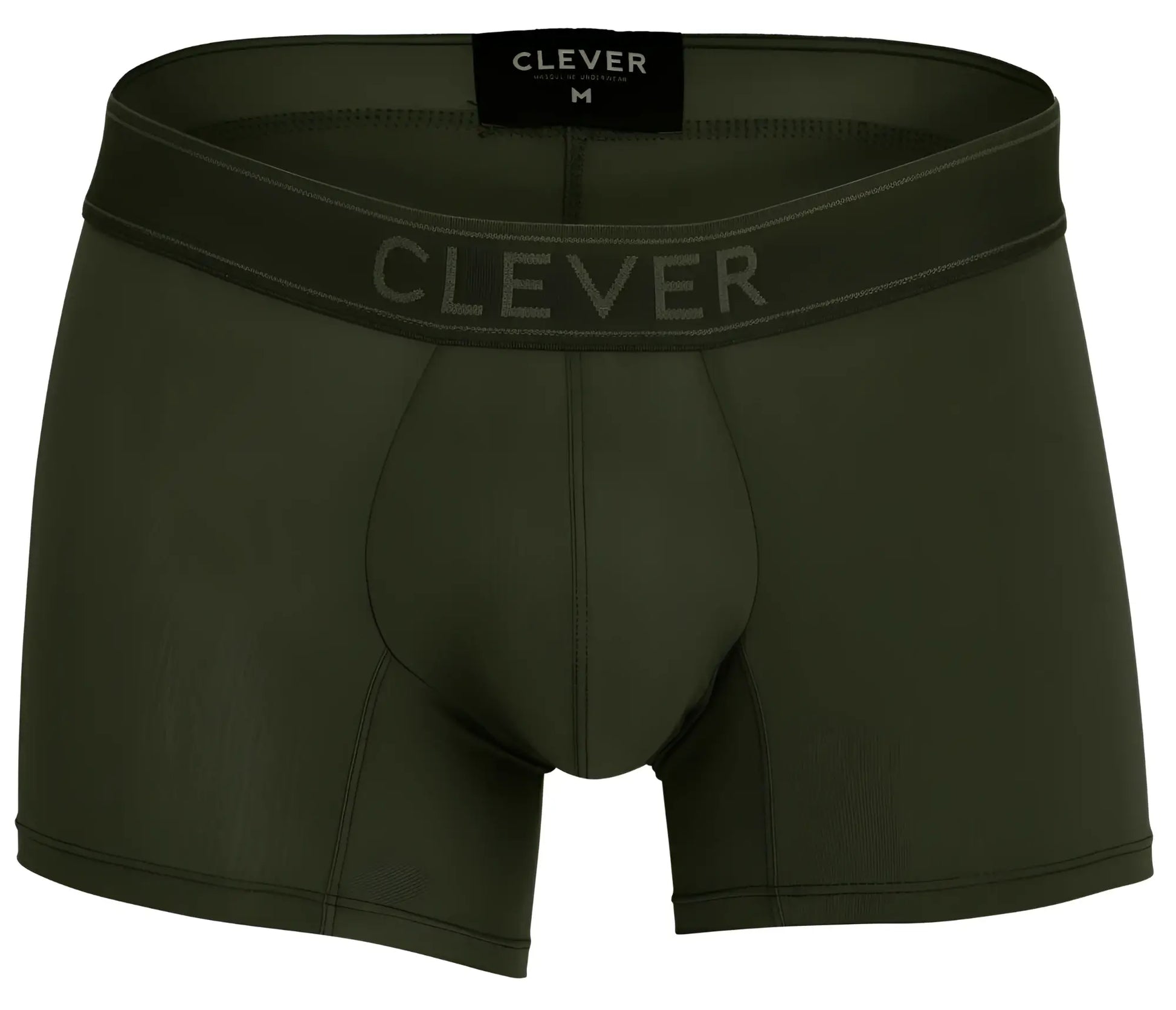 Olive green clever 1668 britanica men’s boxer briefs with clever branded waistband for comfortable everyday wear