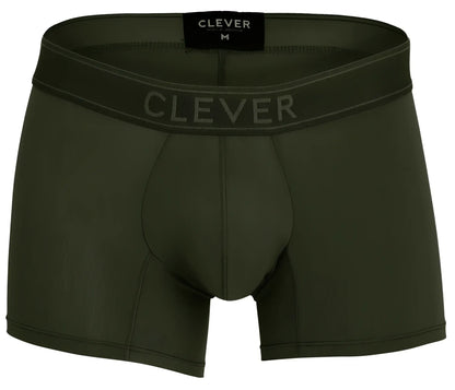 Olive green clever 1668 britanica men’s boxer briefs with clever branded waistband for comfortable everyday wear