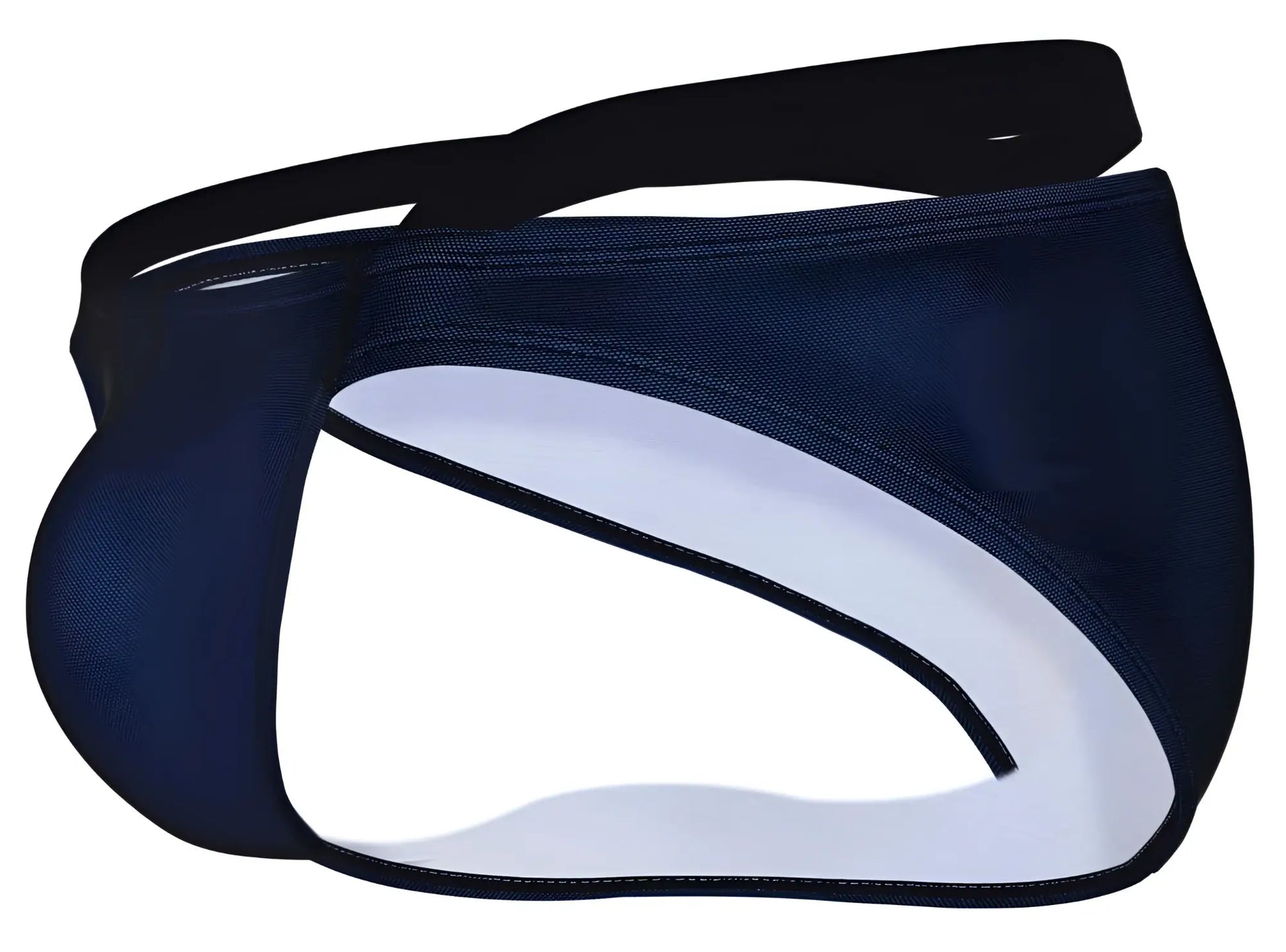 Navy blue mesh briefs with white lining and black elastic waistband from Clever 1675 Eroticism Bikini color blue