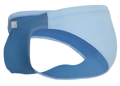 Clever 1681 two-tone bikini briefs in blue and light blue with a sleek modern design for men