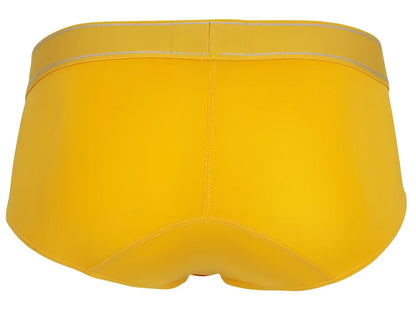 Bright yellow clever 1683 imagination briefs with matching elastic waistband and subtle silver stitching