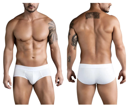 White ribbed briefs with smooth elastic waistband in beige from clever 1733 colors for comfortable everyday wear