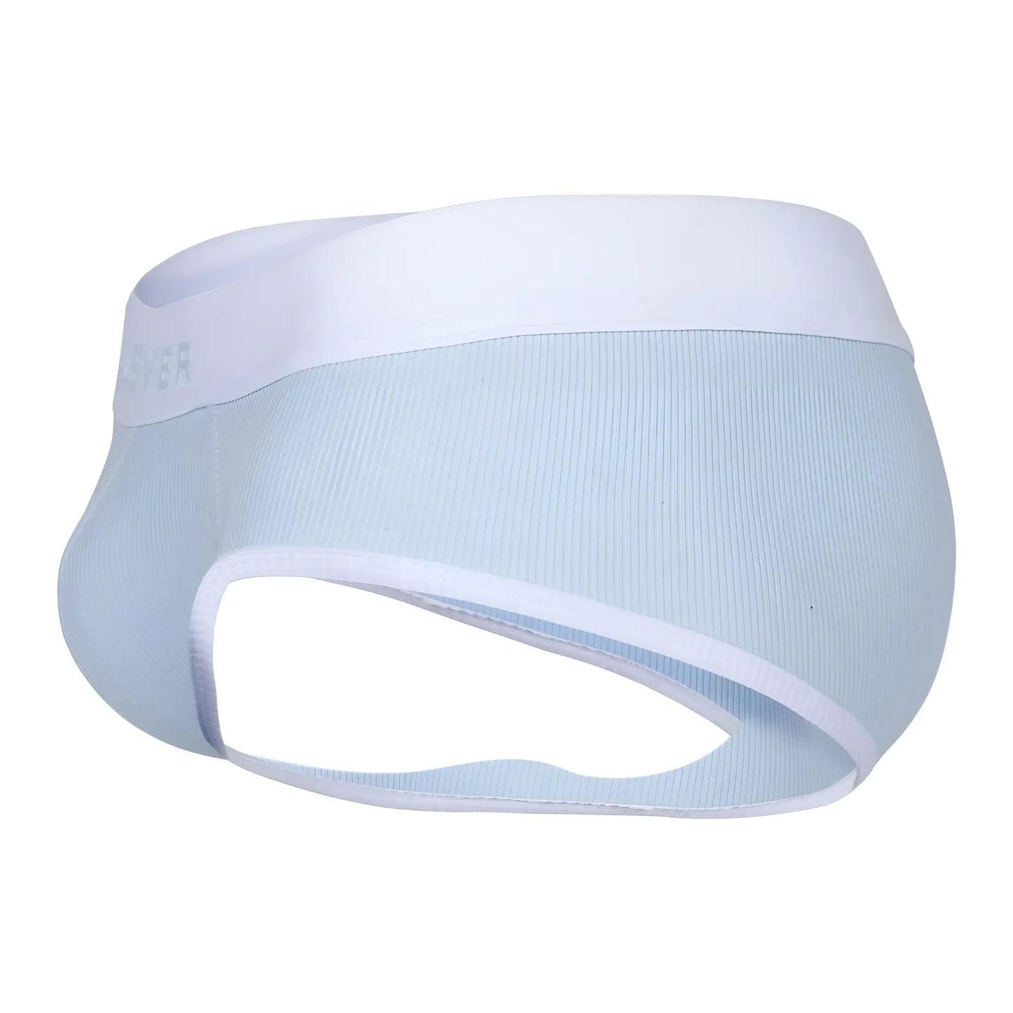 Light blue ribbed fabric briefs with white elastic waistband and trim from clever 1733 colors briefs color blue collection