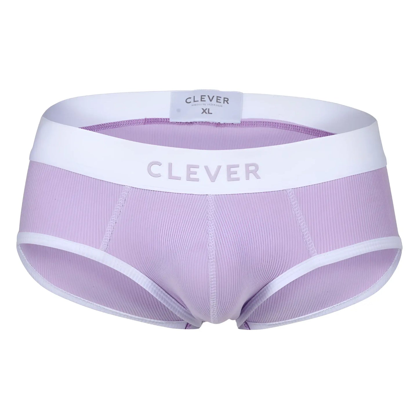Lavender ribbed briefs with white elastic waistband and trim by Clever 1733 Colors in lilac color