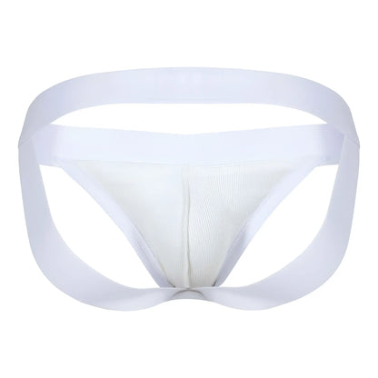 White clever 1734 colors jockstrap beige with smooth seamless design and supportive waistband shown from front