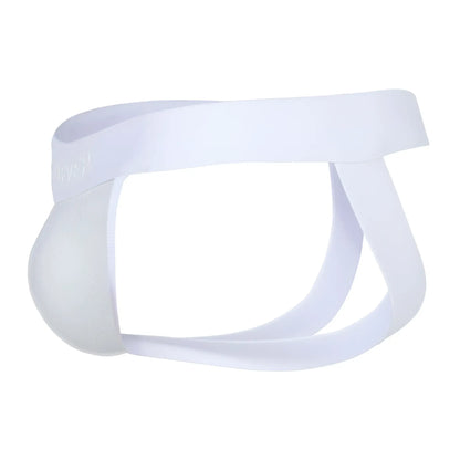 White seamless men’s briefs with smooth elastic waistband and supportive leg openings clever 1734 beige jockstrap