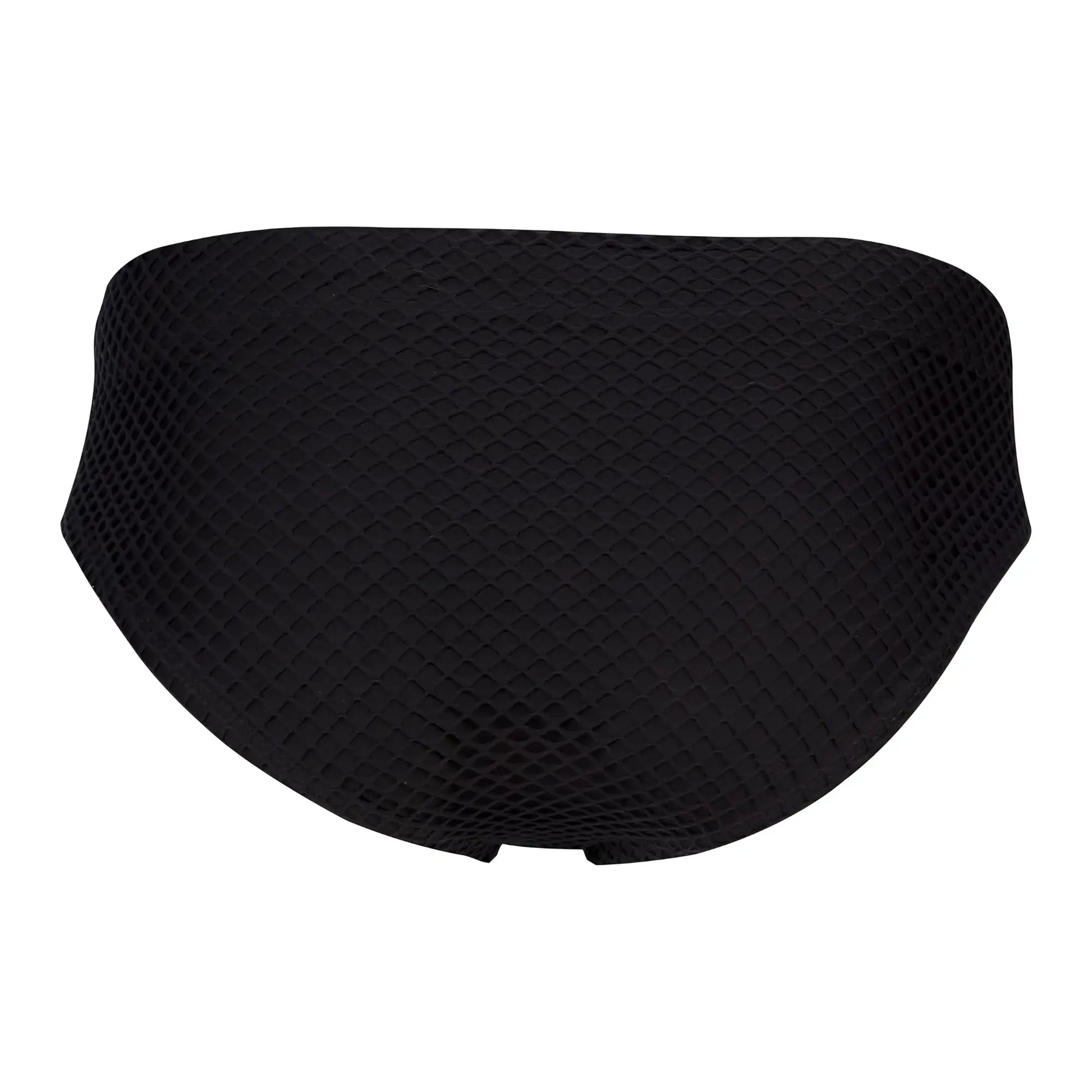 Black clever 1743 island swim briefs featuring diamond-patterned mesh fabric for lightweight swimwear use