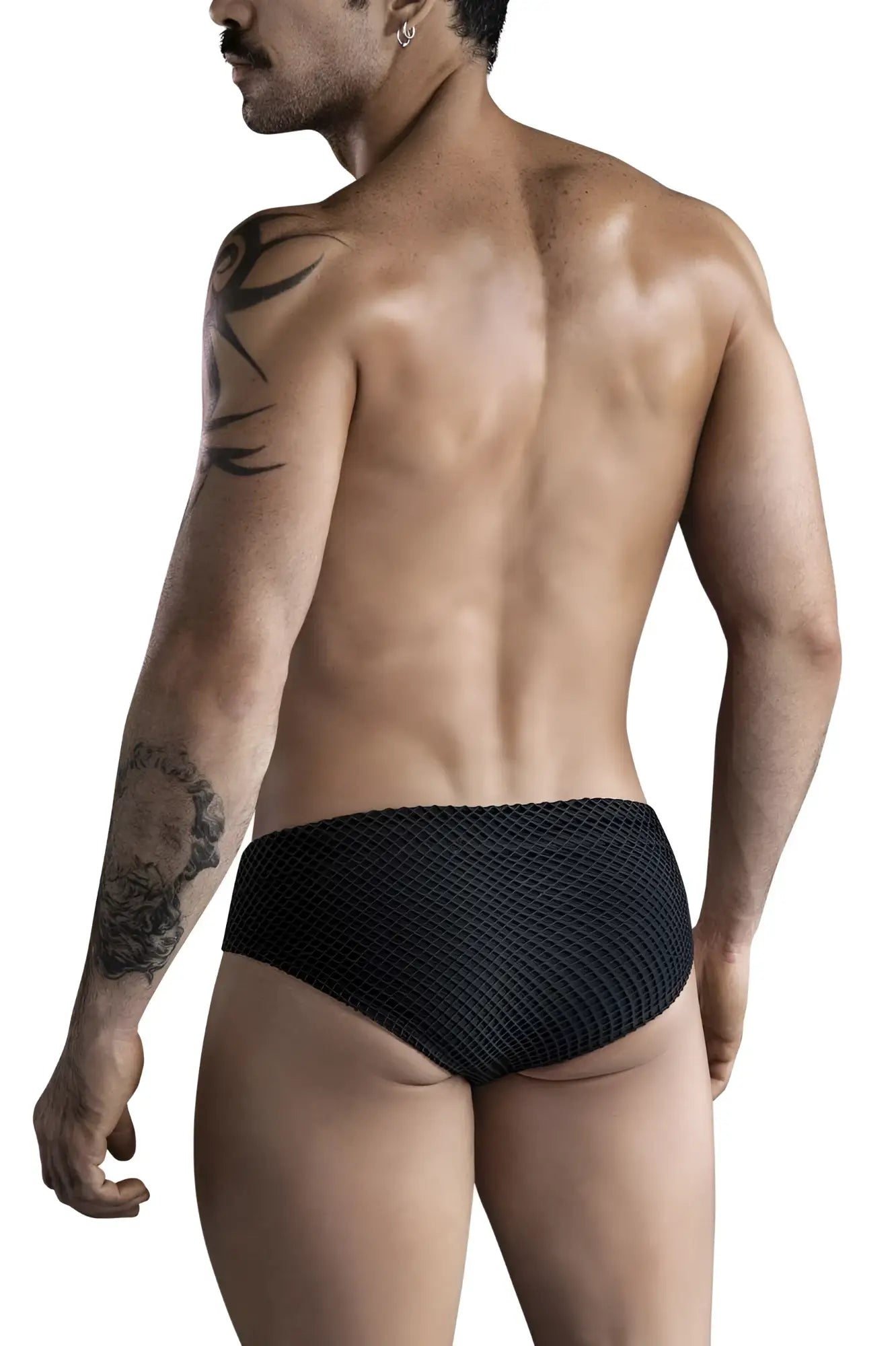 Black clever 1743 island swim briefs featuring a textured woven pattern perfect for swimming and beachwear