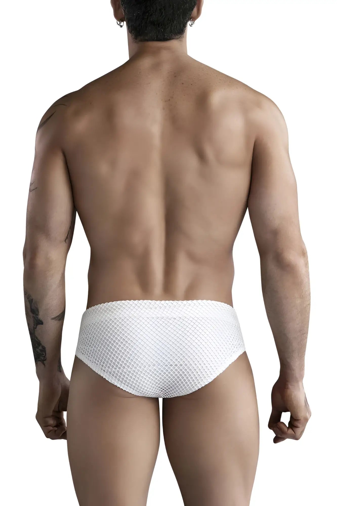 Clever 1743 island swim briefs in white mesh with a snug form-fitting design for comfortable swimwear use