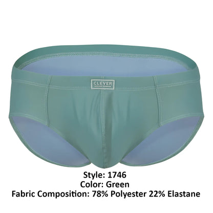 Green clever mens briefs clever 1746 pastel briefs made of 78% polyester and 22% elastane