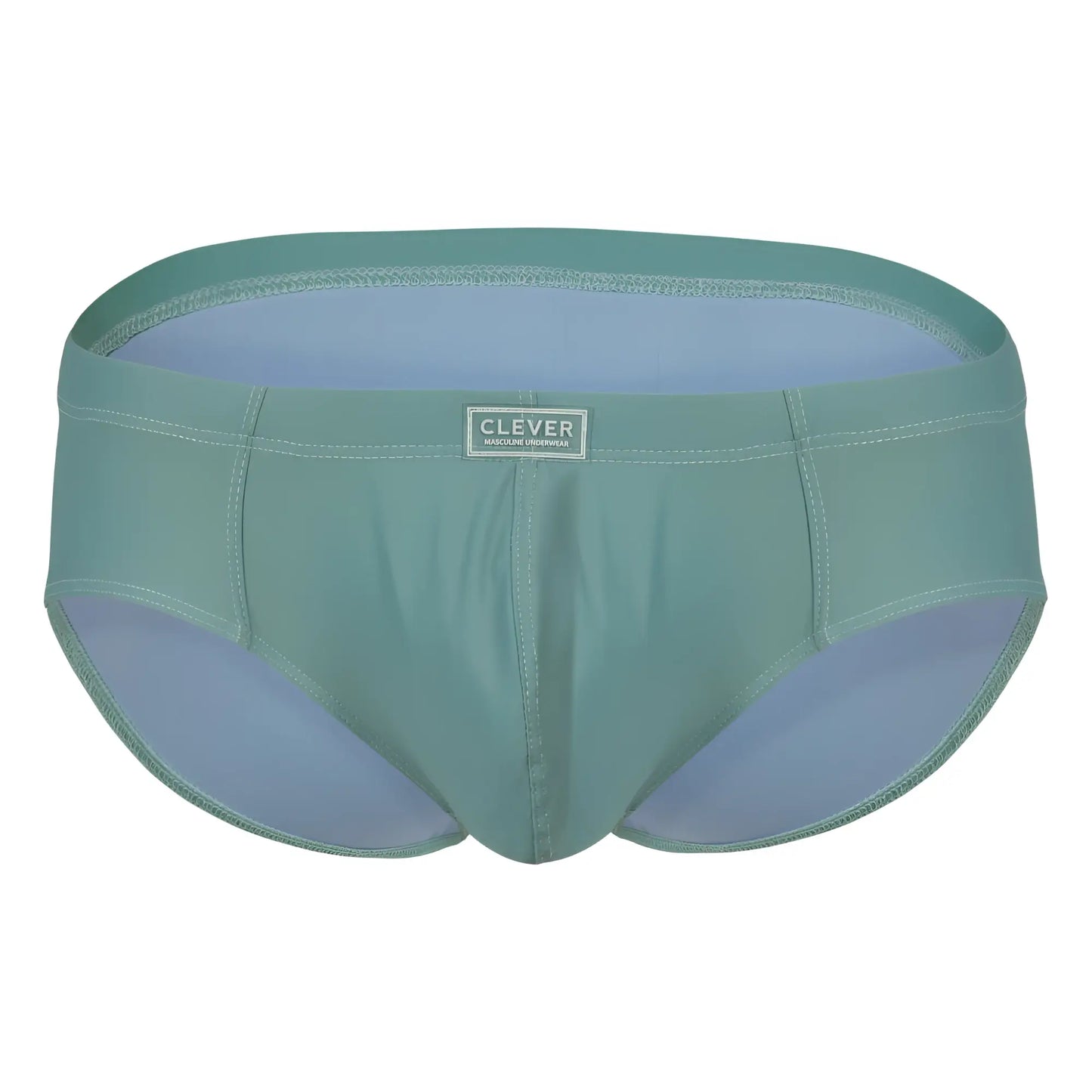 Teal clever 1746 pastel brief with light blue inner lining and clever brand label on waistband in green color