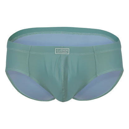 Teal clever 1746 pastel brief with light blue inner lining and clever brand label on waistband in green color