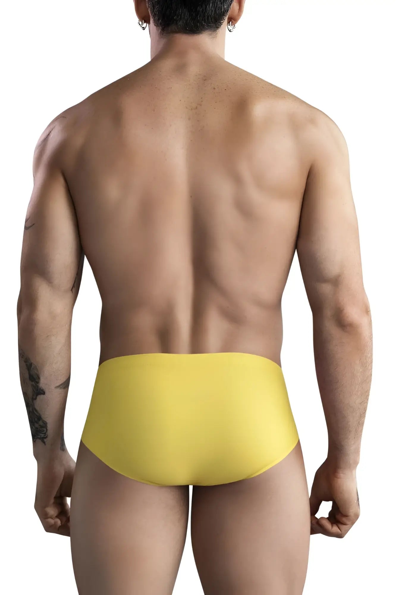 Bright yellow smooth-fitting men’s briefs clever 1746 pastel briefs color mustard made of soft breathable fabric
