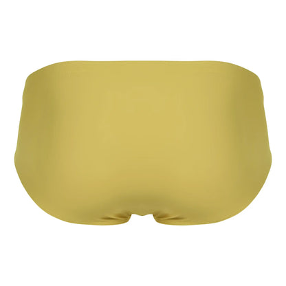 A solid mustard yellow clever 1746 pastel brief with smooth seamless fabric finish for comfortable wear