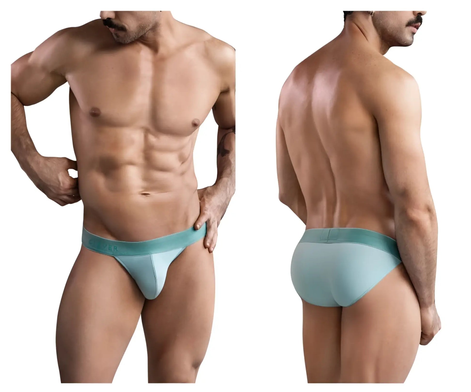 Light blue clever 1749 eco bikini briefs with matching elastic waistband made from sustainable materials