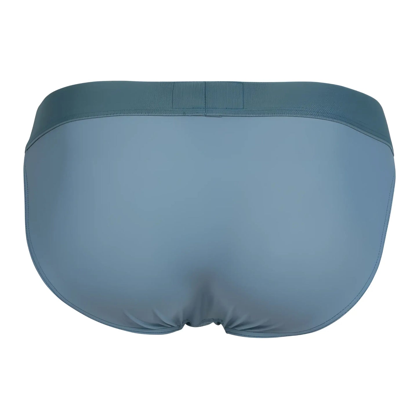 A sleek solid teal clever 1749 eco bikini with smooth fabric and elastic waistband in green color