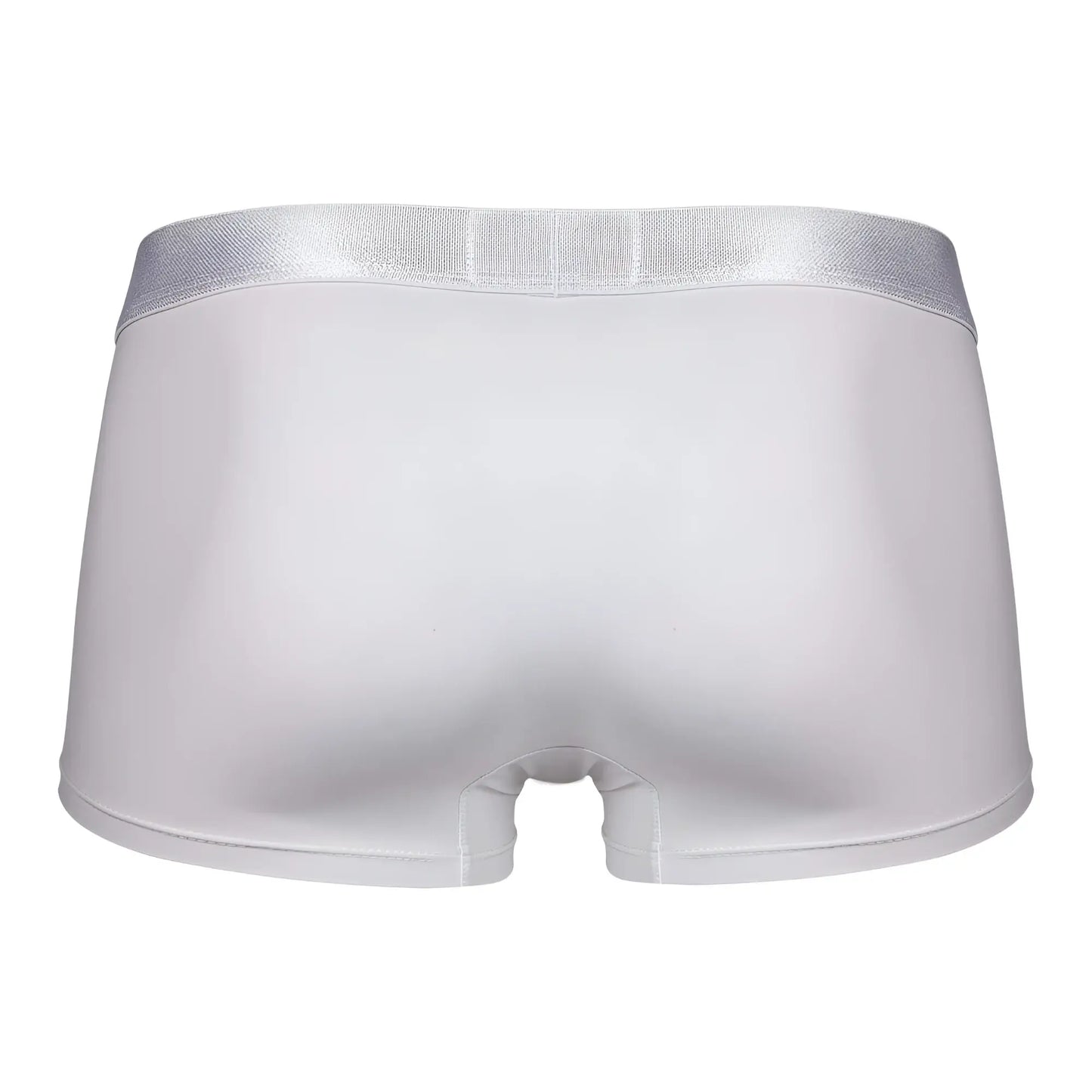 White boxer briefs clever 1752 victor trunks with shiny silver waistband designed for comfort and style