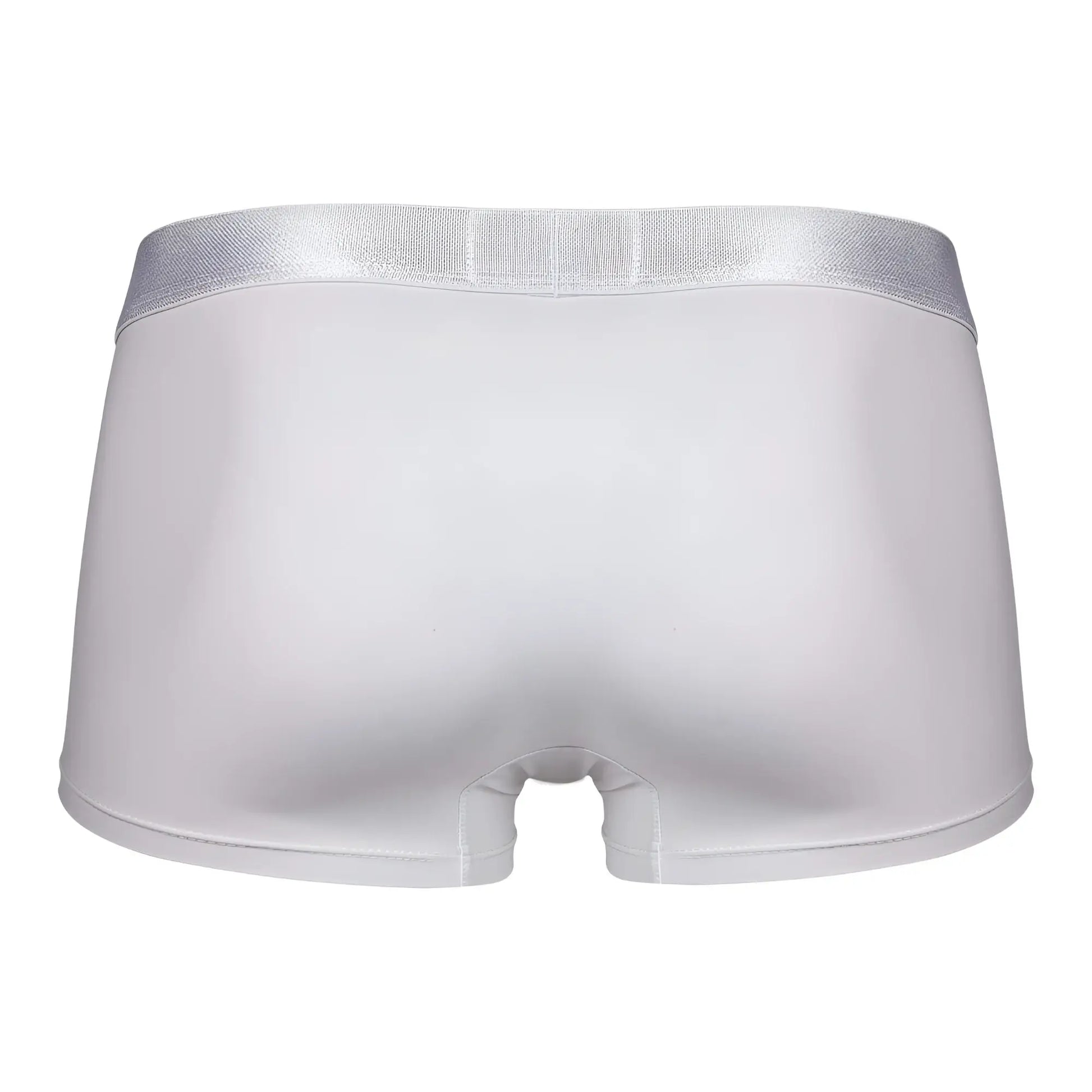 White boxer briefs clever 1752 victor trunks with shiny silver waistband designed for comfort and style