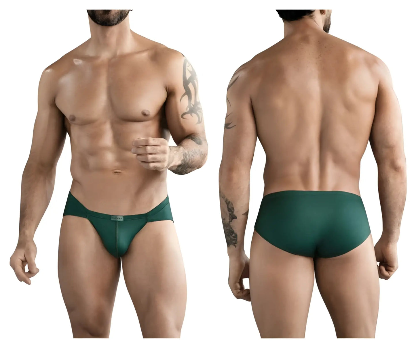 Dark green clever 1775 optimo briefs with form-fitting smooth stretchy fabric and subtle front brand logo